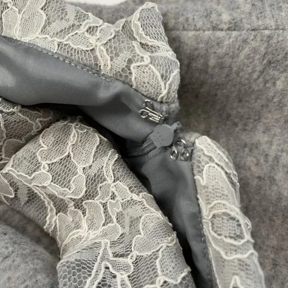 Anthropologie Leonor Silva Etain Dress Gray 3/4 Sleeves Lace Collar Women Large - Picture 12 of 16